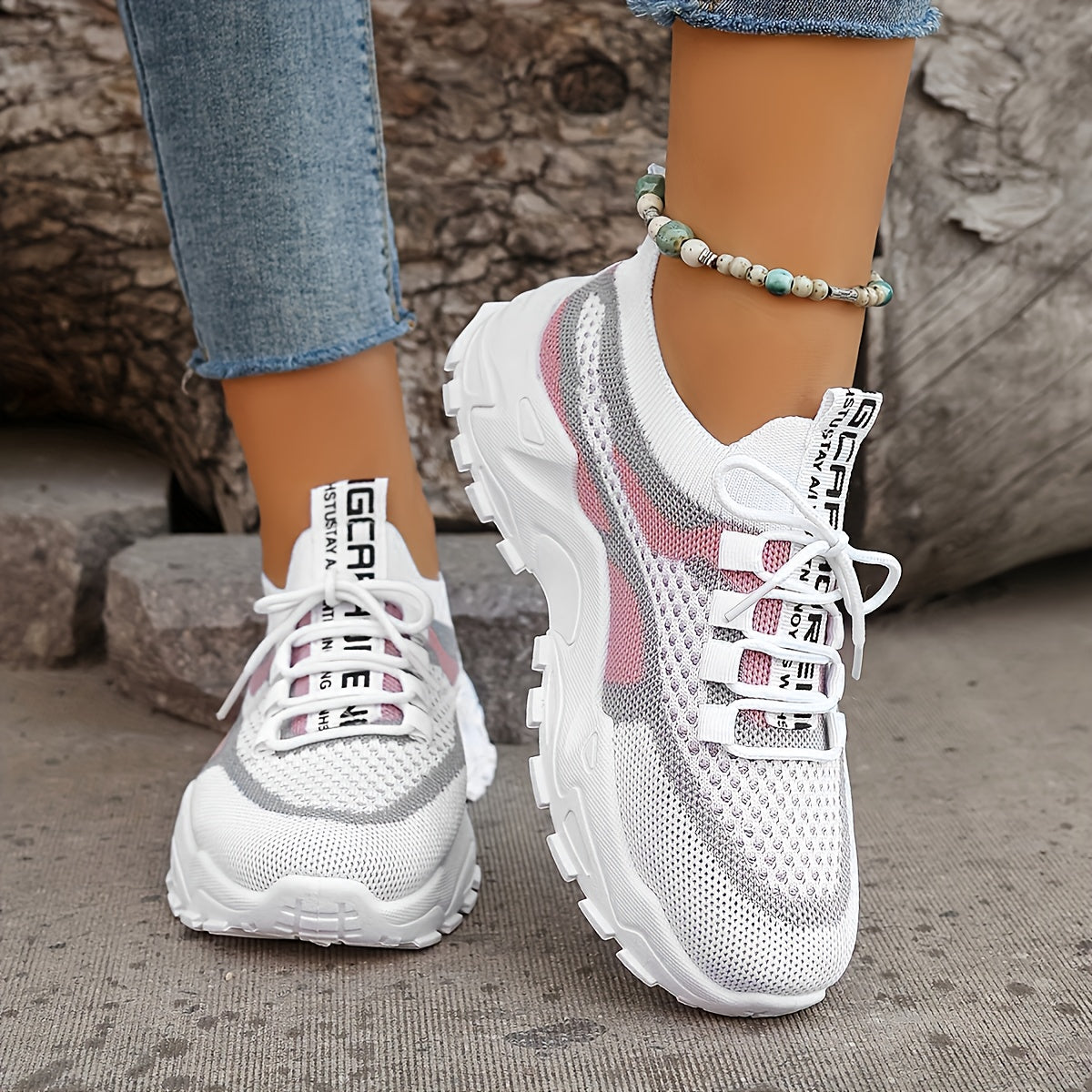 Women's Low-Top Breathable Sneakers with Cushioned Sole