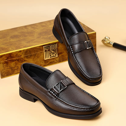 Men's Classic Breathable PU Leather Lace-Up Dress Shoes