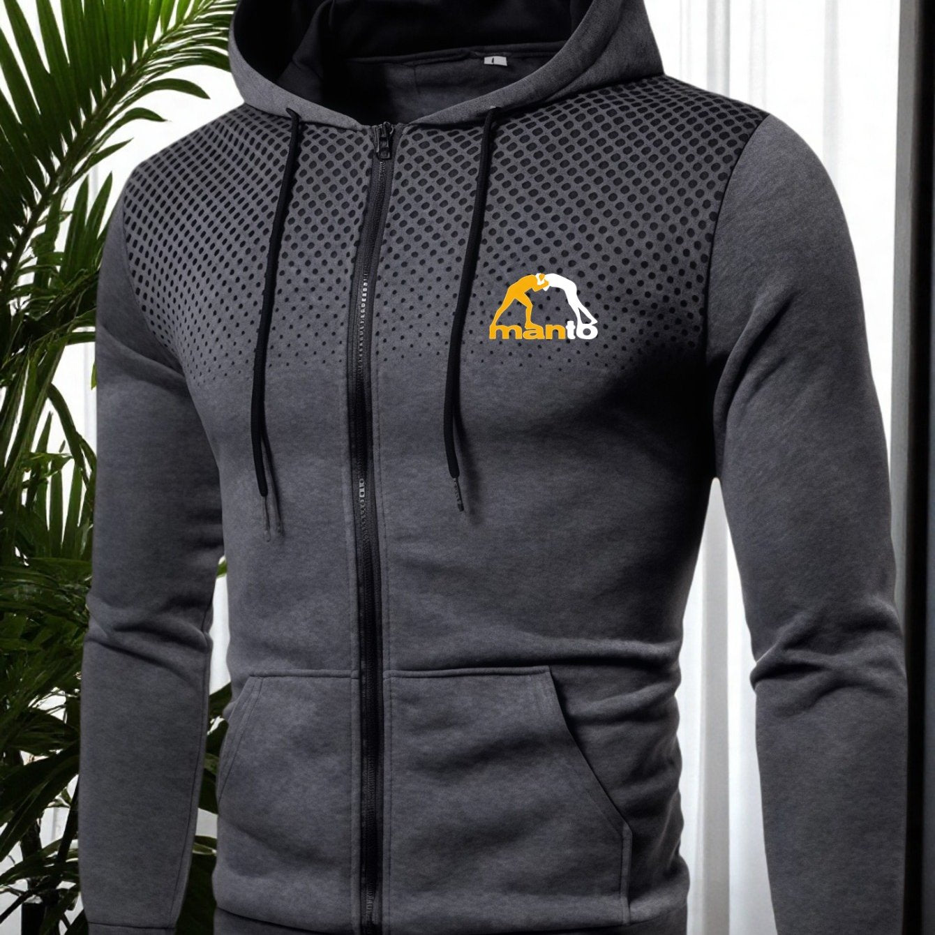 Men'S Electric Hooded Zipper Jacket - Full-Zip Workwear Coat with Belt Pocket, Heavy-Duty Construction, Full-Zip Closure & Belt Design for Plumbers, Casual Wear, Durable Fabric, Outdoor Workers