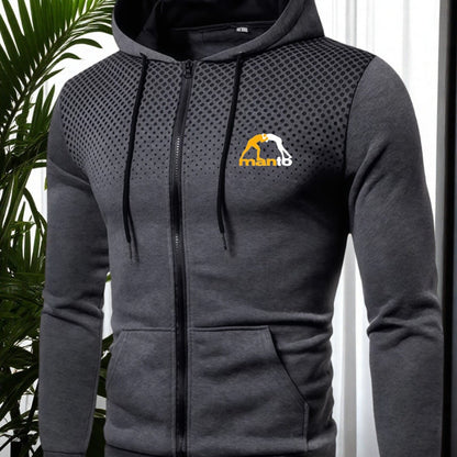 Men'S Electric Hooded Zipper Jacket - Full-Zip Workwear Coat with Belt Pocket, Heavy-Duty Construction, Full-Zip Closure & Belt Design for Plumbers, Casual Wear, Durable Fabric, Outdoor Workers