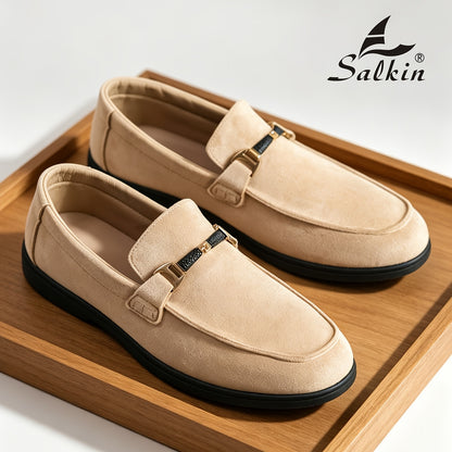 Men's Classic Slip-On Loafers with Comfortable Fabric Upper
