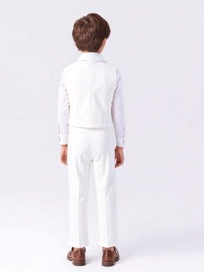 Boys' Casual Suit Vest, Pants & Tie Set for Formal Occasions