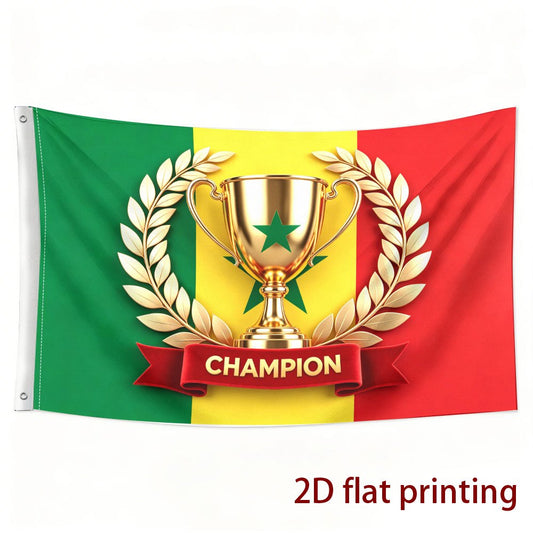 Senegal Football Fan Banner - Polyester, Single-Sided Print - ayq
