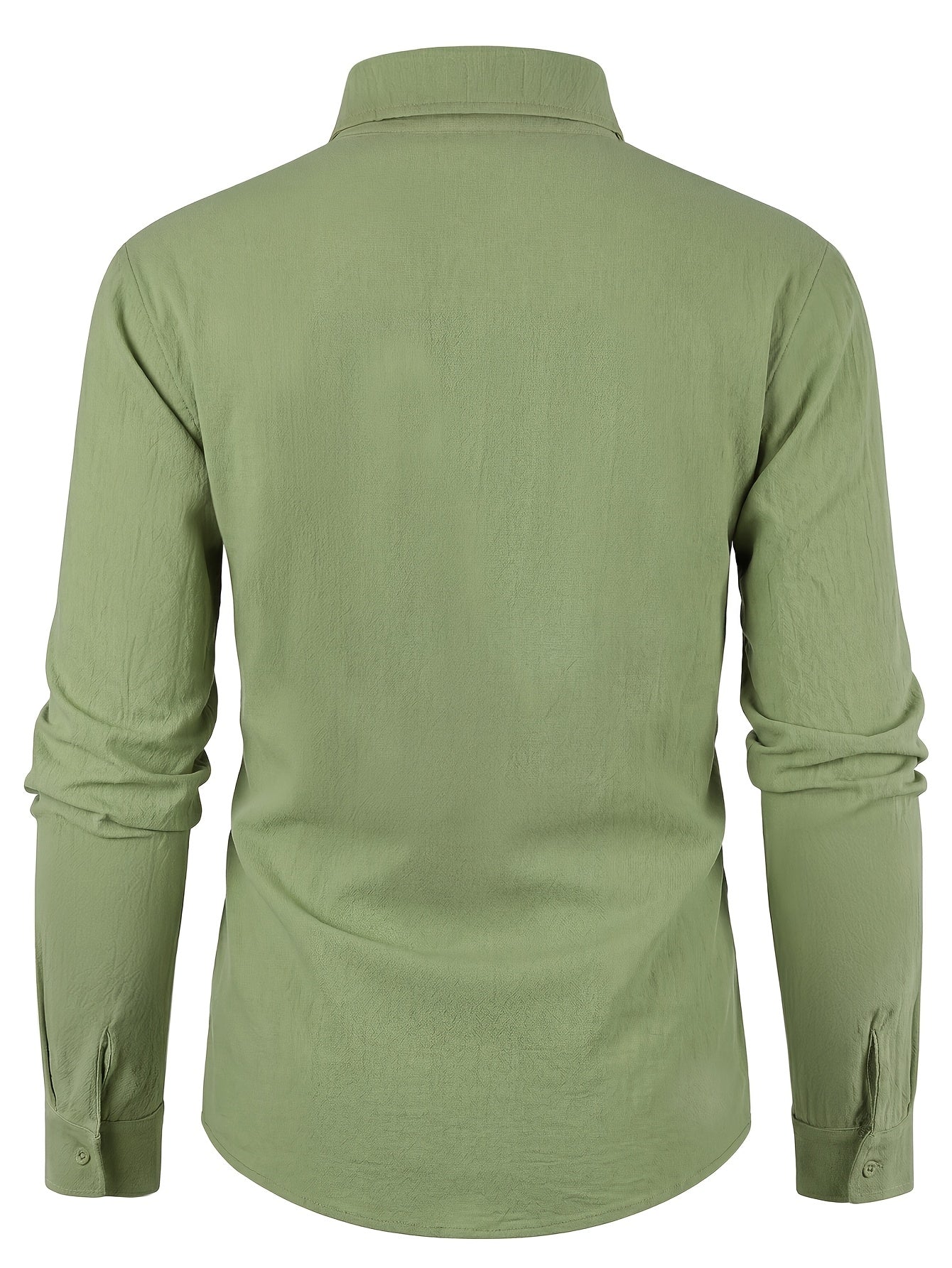 Men's Linen Casual Shirt Solid Color Lapel Breathable Top