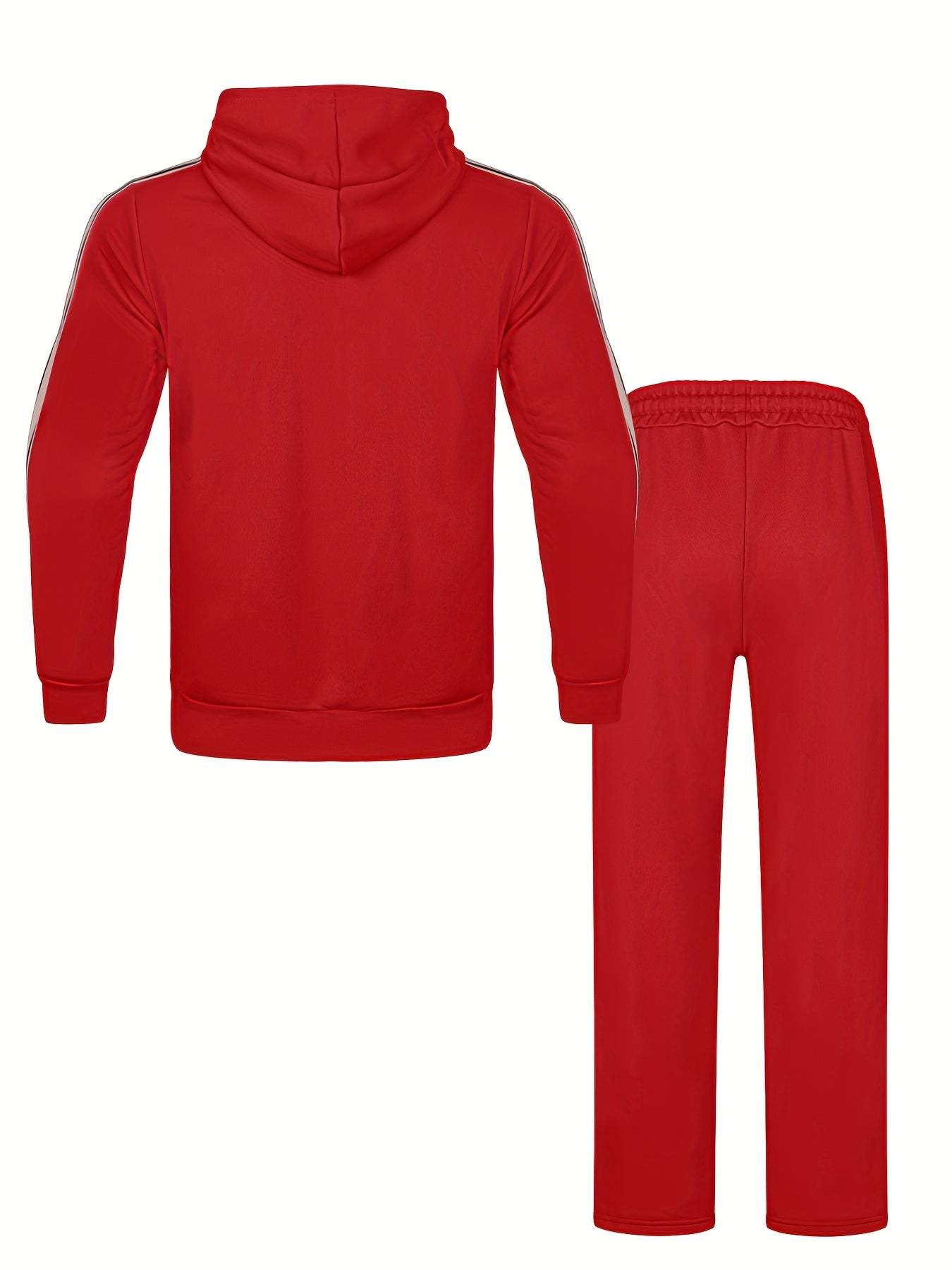 New Cross-Border Casual Sportswear Set of 2pcs, Hooded Zipper Cardigan Jacket Is Easy And Easy to Match, Side Striped Sweatpants Hide Meat And Show Long Legs, Daily Commute, Full of Comfort, Black Main Tone + Side Stripes