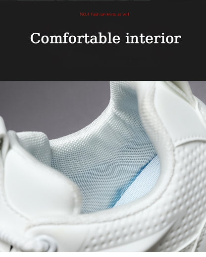 Men's Casual Lace-Up Basketball Shoes, Classic White and Blue Contrast Sneakers, Offering a Breathable, Lightweight, and Comfortable Feel with Shock Absorption and Wear Resistance. Suitable for All-season Casual and Daily Spo - ayq