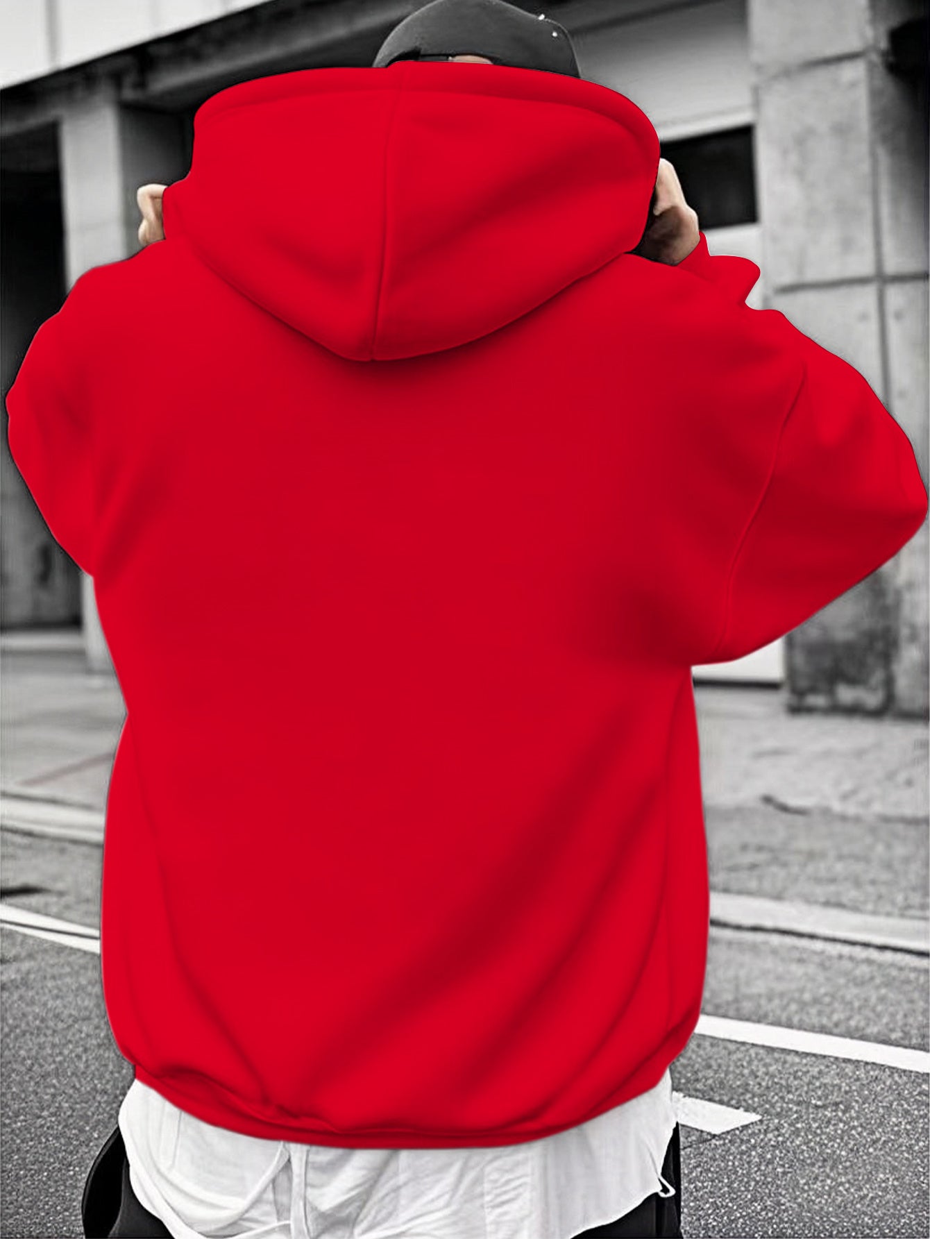 Men's 2025 New Year Red Hooded Sweatshirt - Christmas & New Year's Eve Party Sweater with Goodbye 2024/ 2025 Print, Snowflakes & Santa Hats, Machine Washable Winter Pullover for Holiday Celebrations