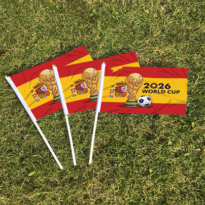 2026 World Cup Spanish Flag Handheld Fan Banner with Trophy Design