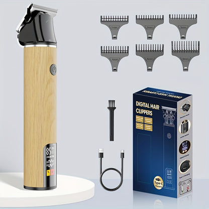 Men's Hair Trimmer, Hair Salon Electric Hair Clipper, USB Fast Charging, Men's Shaver, Shaving Scissors, Home Hairdressing Tools, Men's Facial, Comes with 6 Size Limit Combs, Surprise Gifts - ayq