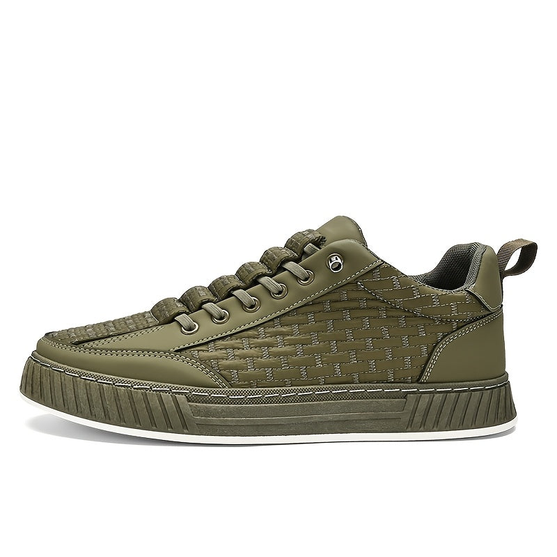 Unisex Casual Sneakers with Elastic Band, Low-Top PU Fabric