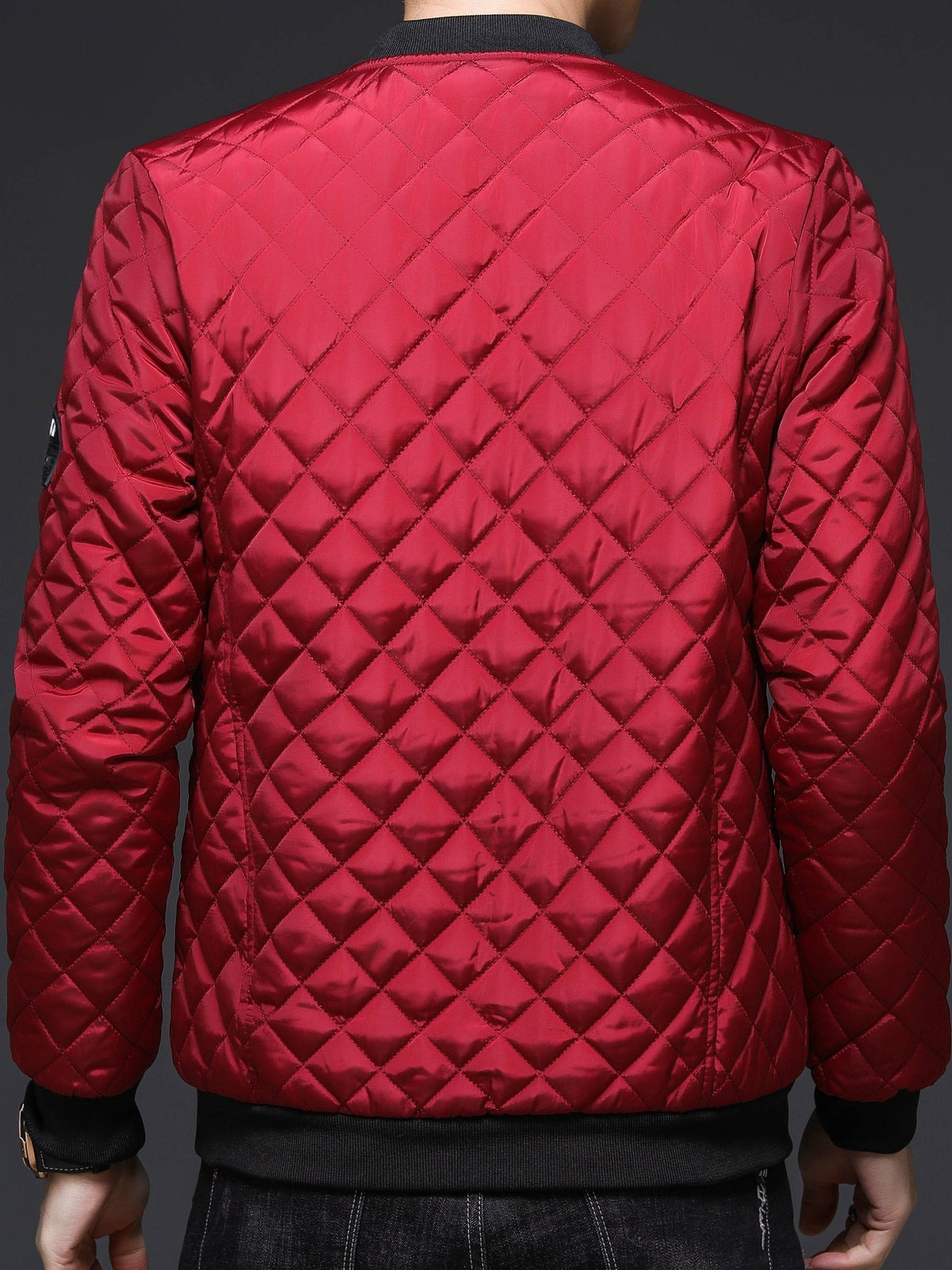 Men's Casual Fall/Winter Polyester Bomber Jacket with Baseball Collar