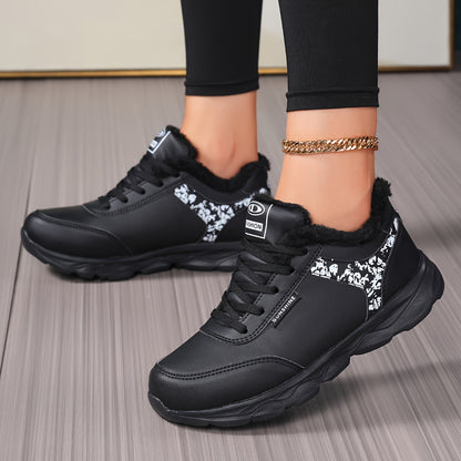 Women's Winter Thermal Fleece-Like Short Boots - Grey & Pink Synthetic Upper, Sole Traction, Lace-Up Low-Top Snow Shoes for Ice Walking, Casual & - Warm Cold Weather Outdoor Footwear