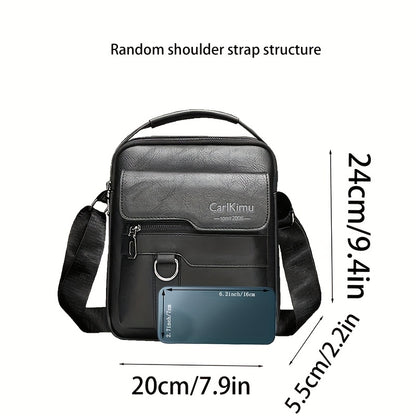 New Men's shoulder bag fashion leisure bag small satchel vertical handbag business Men's diagonal bag [zipper direction random]
