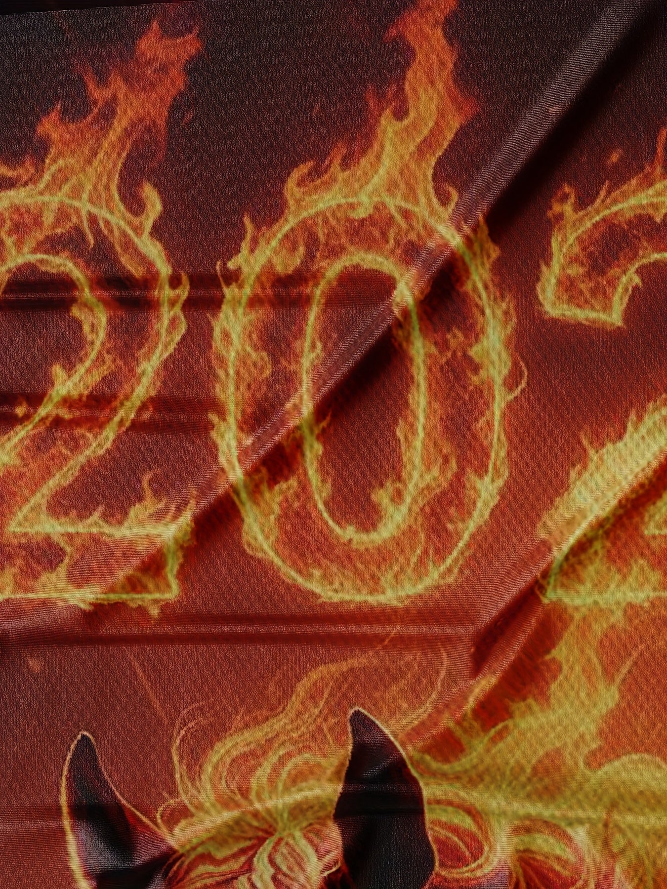 Men's 3D Horse & Flame Graphic T-Shirt with 2026 Number Design - Red & Black Casual Summer Tee, Regular Fit