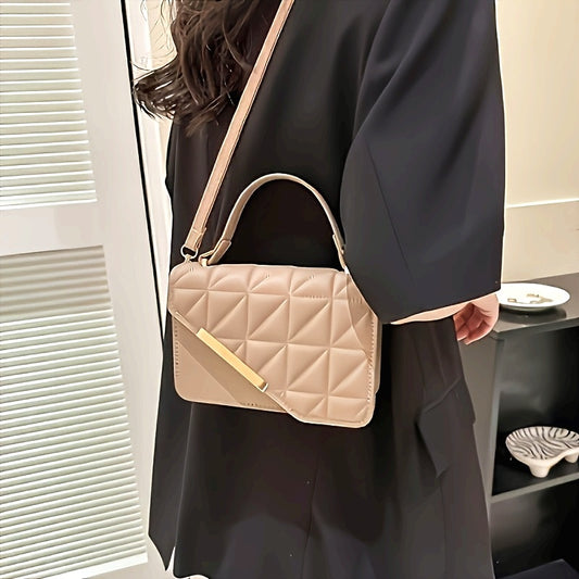 1pc Stylish Quilted Crossbody Bag for Women - Adjustable Strap & Magnetic Clasp Closure, Lightweight Durable Design for Everyday Work Outings, Multiple Colors Available