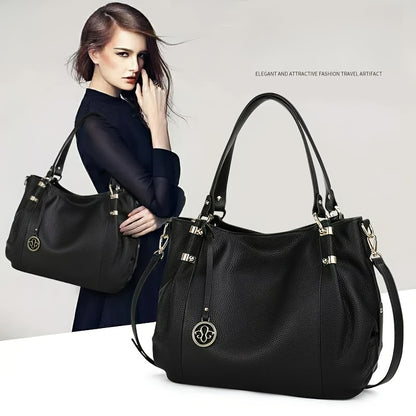 Women's Genuine Leather Shoulder Bag with Removable Strap