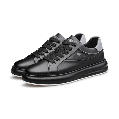 ZRO Zero Degree Men's Black Leather Casual Skate Sneakers