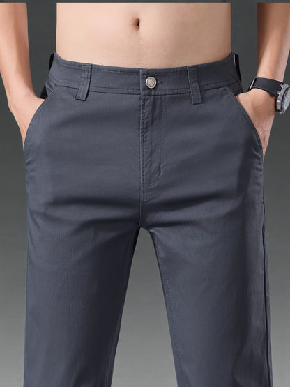 Men's High-End Cotton Twill Chinos - Comfortable Casual Fit