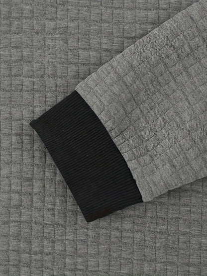 Men's Casual Bomber Jacket with Stand Collar - Polyester and Elastane Blend, Knit Fabric with Slight Stretch, Solid Color, Zipper Detail, Long Sleeve, Regular Fit