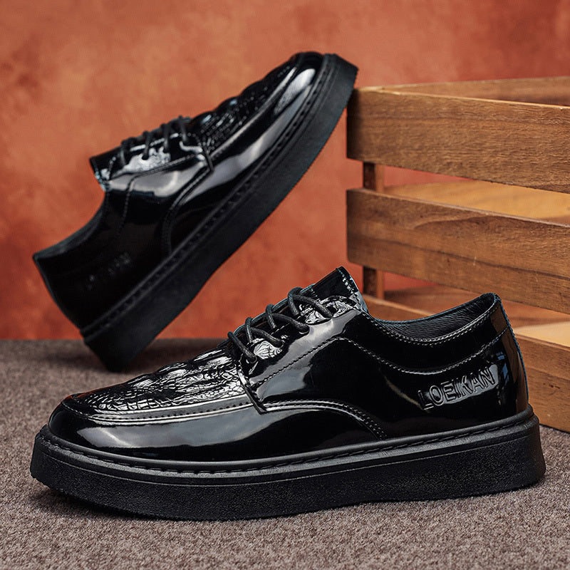 [sneakers] LOEIKAN New Men'S Black Minimalist Comfortable Business Casual Shoes Trendy Fashionable Versatile Wedding Party High Quality Durable British Style Formal Large Size Men'S Shoes