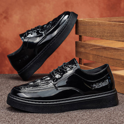 [sneakers] LOEIKAN New Men'S Black Minimalist Comfortable Business Casual Shoes Trendy Fashionable Versatile Wedding Party High Quality Durable British Style Formal Large Size Men'S Shoes