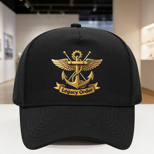 Unisex Vintage Golden Anchor Baseball Cap - Breathable Polyester