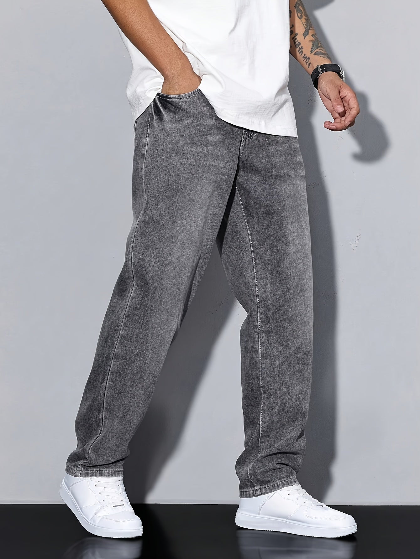 Fashionable Boys' Straight-Leg Denim Jeans for Teens