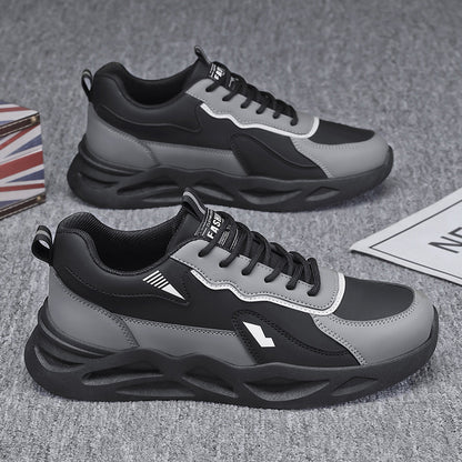 Men's Retro Sporty Casual Sneakers - Low-Top Breathable PU Upper, Cushioned EVA Insole  Durable PVC Outsole - All-Season Comfort for Daily Wear, Running  Casual Outings - Black