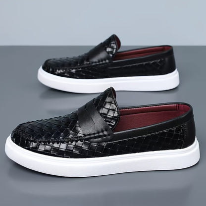 Men's Casual Slip-On Oxford Shoes with Thick Rubber Sole