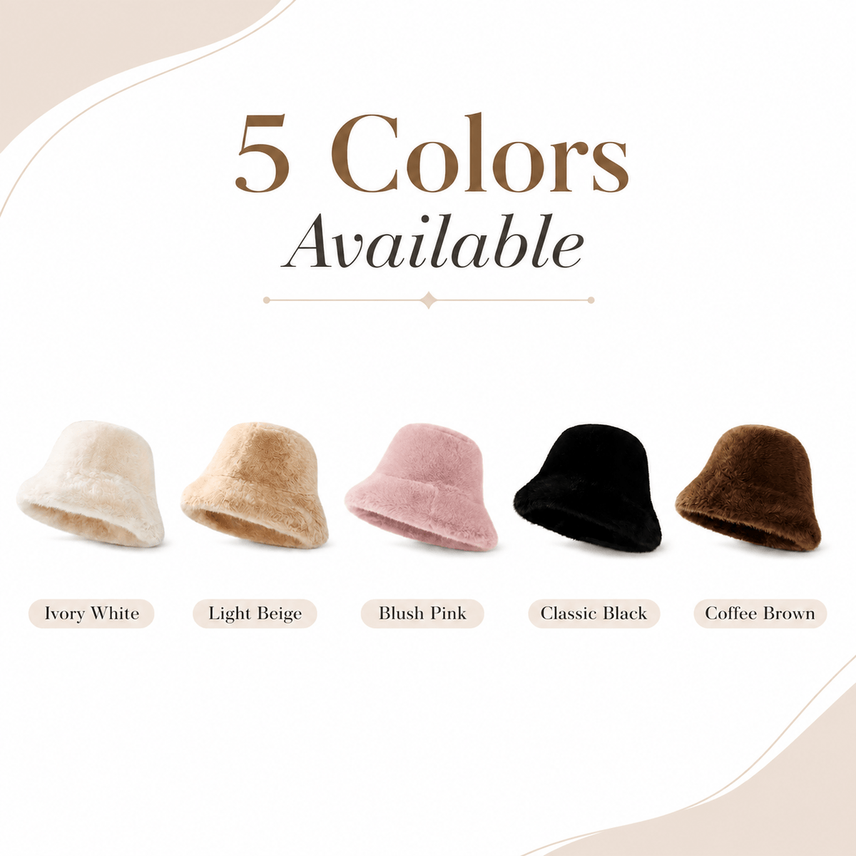 Women’s Soft Plush Bucket Hat – Warm Fall Winter Casual Hat