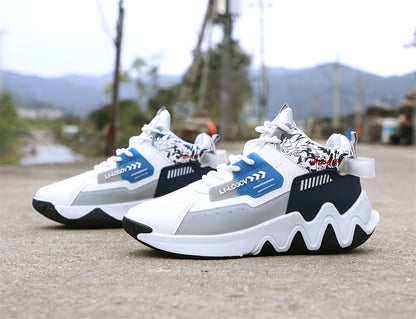 Men's High-Top Basketball Sneakers, Preppy Street Style, Solid Color with Cartoon  Stripes, All-Season Lace-Up Sports Shoes, Faux Upper, Fabric Inner, Rubber Sole, for Running, Hiking  Casual Wear, Outdoor Activities Shoes