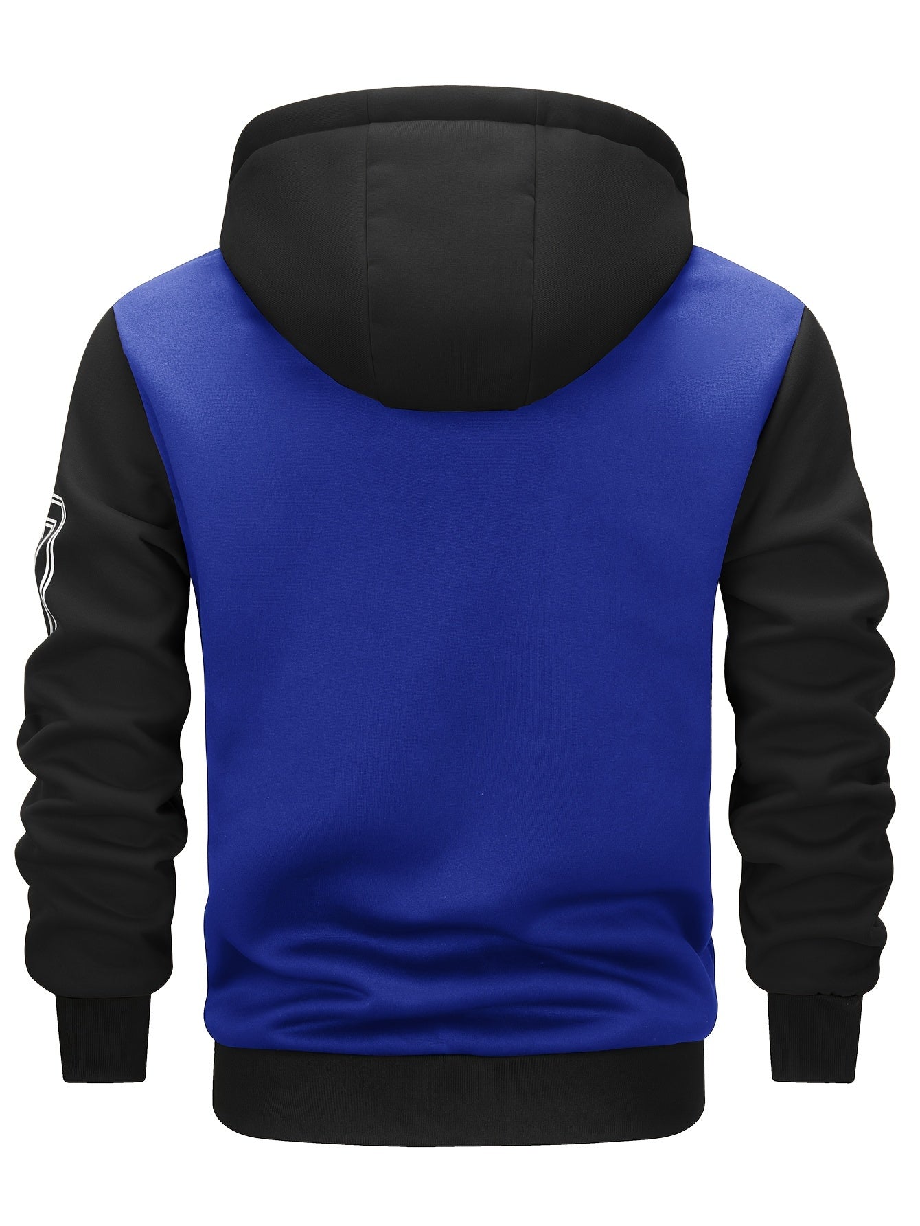 Men's 'BROOKLYN' Pattern Color Blocking Hooded Jacket, Casual Preppy Style Coat For Spring And Autumn Outdoors As Gift