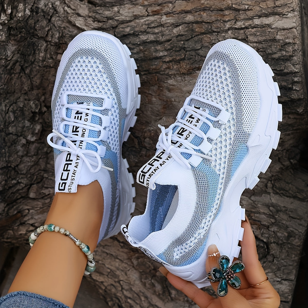 Women's Low-Top Breathable Tennis Sneakers with Cushioned Sole