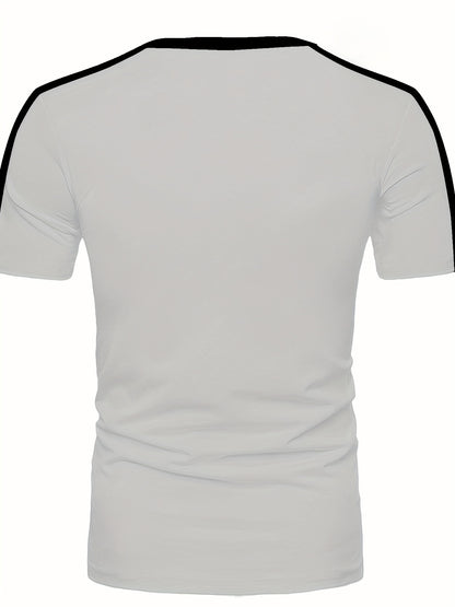 Men'S Casual Short-Sleeve T-Shirt with 3D Digital Printing, Round Neck, Brazilian Style, Made of Slightly Stretchy Polyester Knit Fabric, Suitable for Summer Outdoor Activities And Everyday Wear.