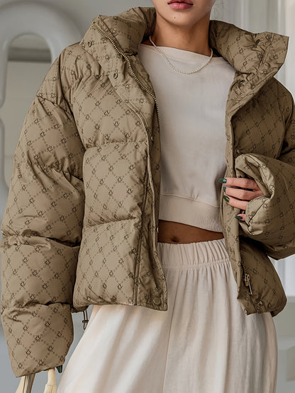 Women's Oversized Winter Coat - Full-Zip Closure, Thickened Outerwear Jacket in Beige/Tan/ Brown/Black/White/Gray/Blue/Red/, Machine Washable Cold Weather Outer Jacket for Everyday & Formal Events