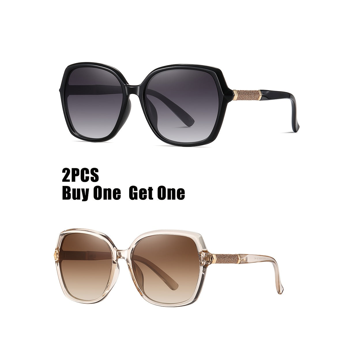 Women’s Polarized UV400 Square Sunglasses with Gradient Lens