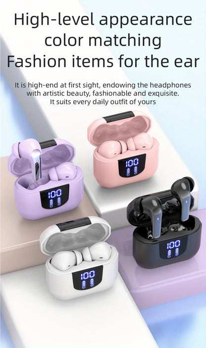 Wireless Headphones, Wireless 5.3 Earbuds, 13mm Speaker, 30H Playtime, Type-C Fast Charging Box, Stereo Wireless In-Ear Headset, Suitable for iPhone and Android In-Ear Headsets, Gaming Business Sports Headphone Mic