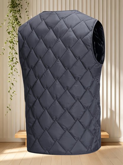 Men's Thermal Sleeveless Vest Jacket - Warm Casual Layering