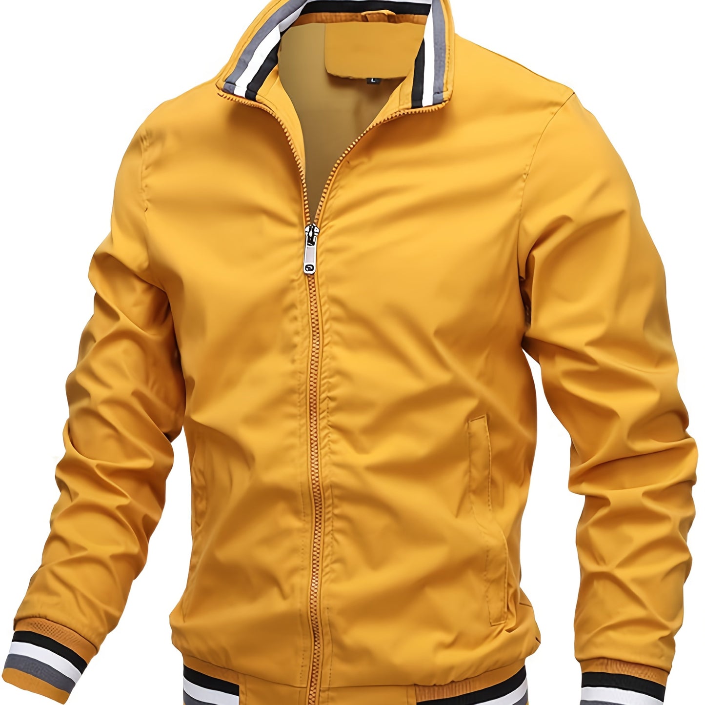 A Men'S Stylish Pilot Jacket, Made of Durable Fabric, Features Classic Striped Details, Perfect for Casual Outings Or Hiking. It Offers a Sense of Confidence And Fashion, Making It an Ideal Gift for Men