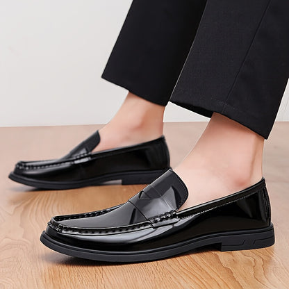 Men's Genuine Leather Loafers Slip-On Vintage Style Casual Shoes