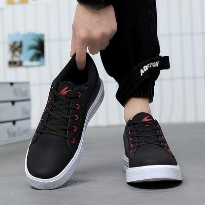 Athletic Chic   Men's Fashion Sneakers YY-9003, Casual Sports Low Top Lace-Up Shoes with Striped Microfiber Synthetic Upper, Fabric Inner  EVA Sole for Outdoor Running