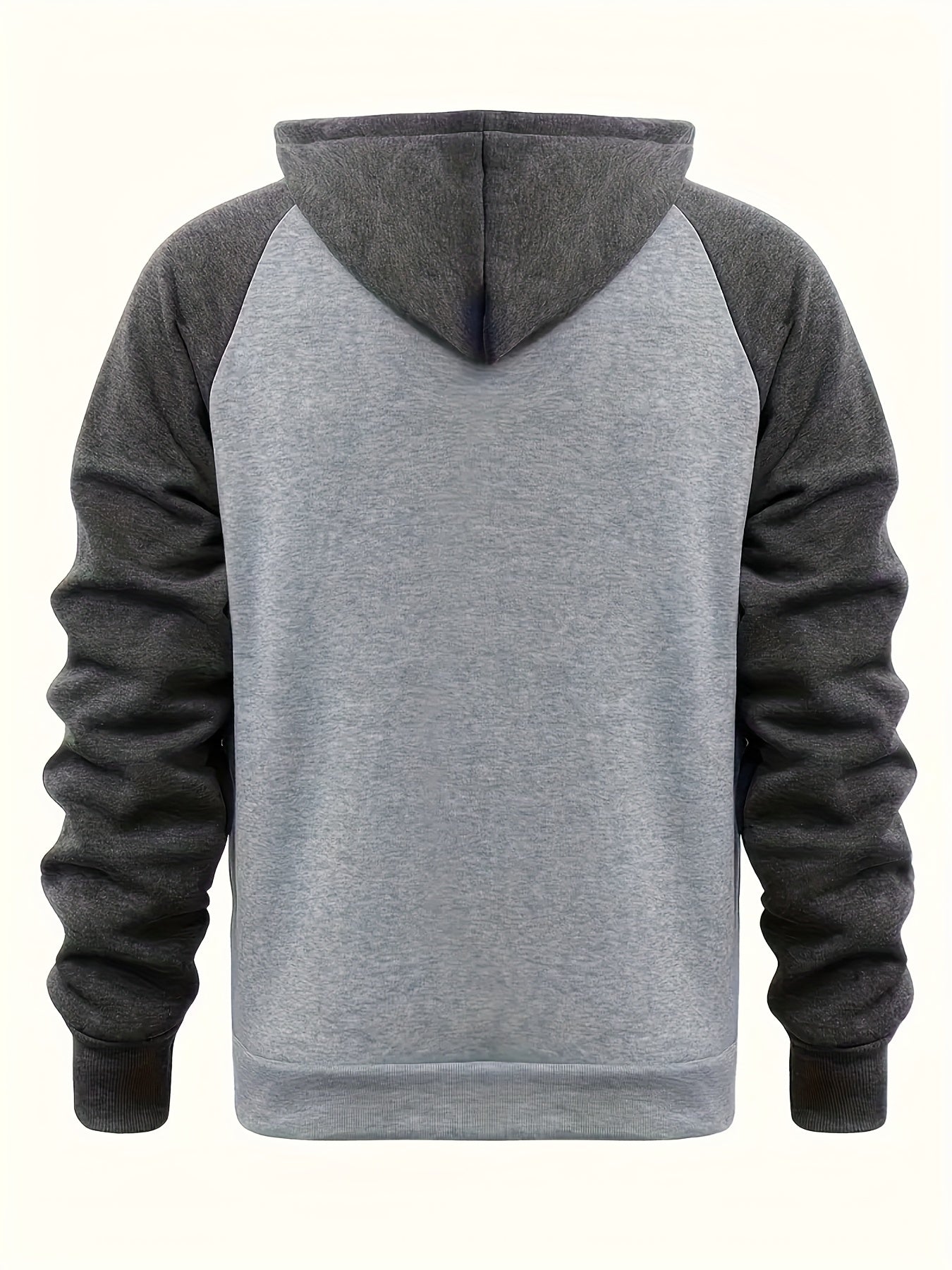 Men'S Stylish Color Block Hoodie - Casual Zip-Up Hooded Sweatshirt with Front Pockets, Long Sleeves, and Ribbed Cuffs - Maroon & Black Design, Comfortable for Fall and Winter Wear