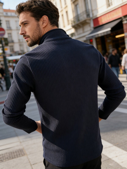 Men's Casual Jacquard Softshell Jacket with Zipper, Sporty