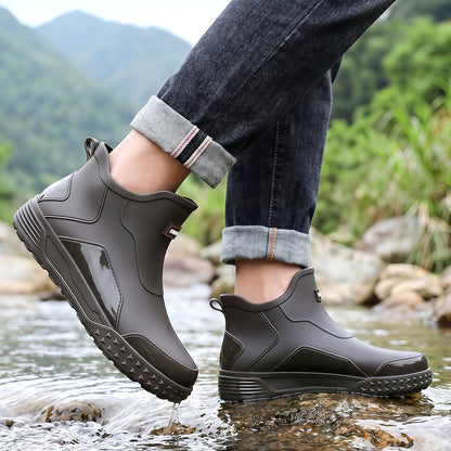 Unisex Gray Ankle Rain Boots | Lightweight All-Season Comfort