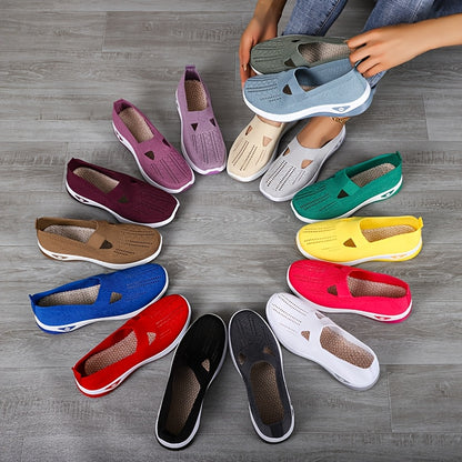 Women’s Lightweight Knit Sneakers with Cut-Out Design, All-Season