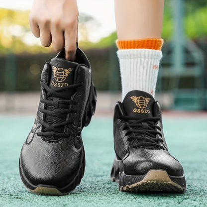Men's All-Season Basketball Sneakers with Non-Slip Rubber Sole & All-Terrain Grip - Low-Top Lace-Up Shoes for Court, Casual Wear - Durable Synthetic & Cushioned (Year-Round) - ayq