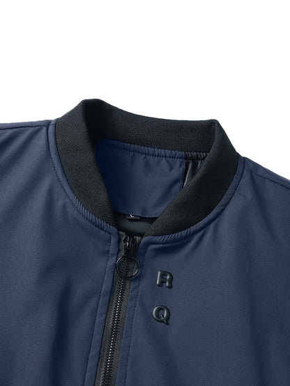 Men's Stylish Windproof Jacket - Solid Color, Stand Collar, Zip-Up with Pockets, Lightweight Polyester for All Seasons, Casual & Outdoor Wear, Allseason Jacket | Zipup Jacket | Polyester Jacket, Windbreaker Jacket