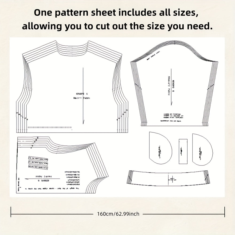 Loose Sweatshirt Dress Paper Pattern - Multi-Size Sewing Template