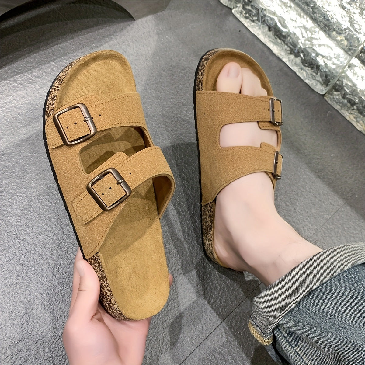 Unisex Slip-On Casual Slippers with PU Sole for All Seasons