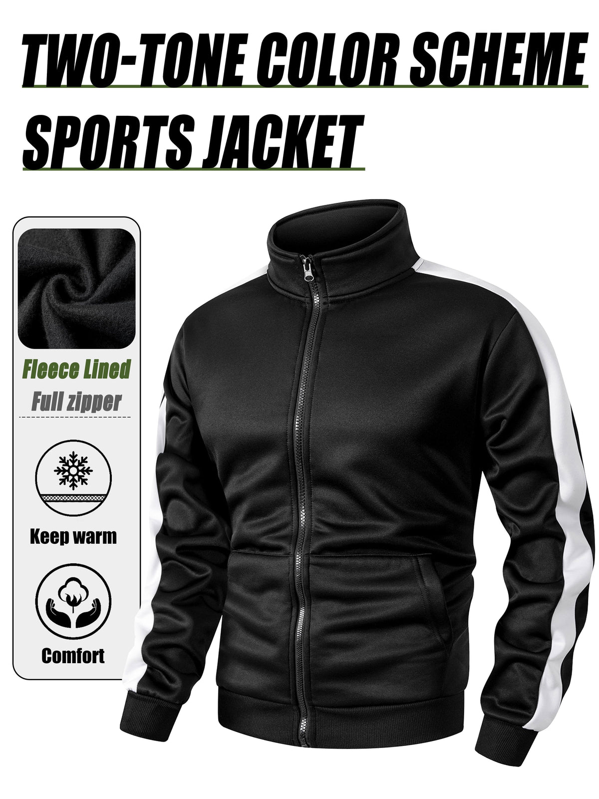 Men's Slim-Fit Full-Zip Softshell Jacket with Stand Collar